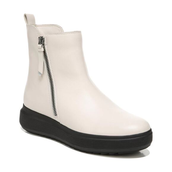 NIB Naturalizer Talise 8.5M Off White Leather Platform Zip Ankle Booties Boots - Picture 13 of 13